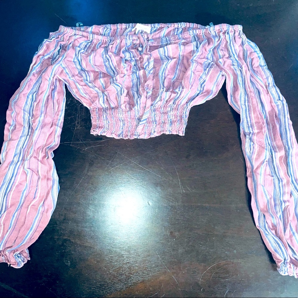 Aeropastal off the shoulder cropped top, size XS